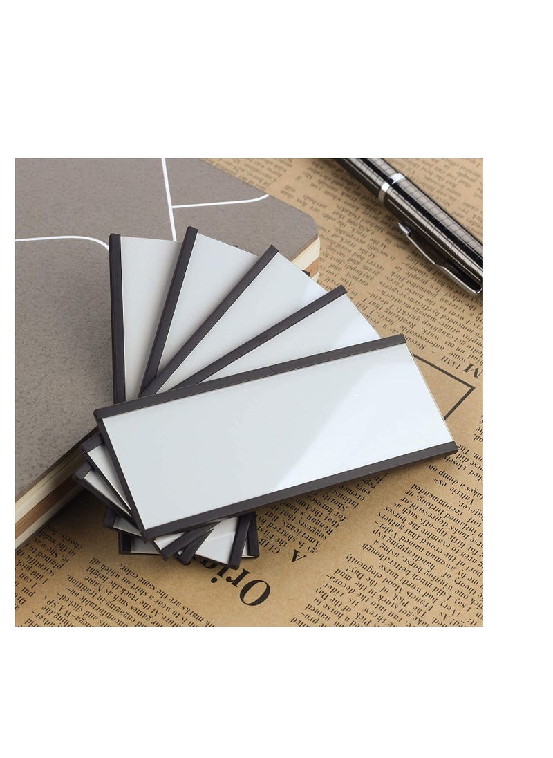SYOSI - Magnetic Label Holder 2” x 1” 50 Packs C Channel Thick 300g White Paper Cards Protective Film Strong Magnet Mess Free Removable for Shelf White Board Toolbox Metal Wall Cabinet DrawerMH2150 - Image 1