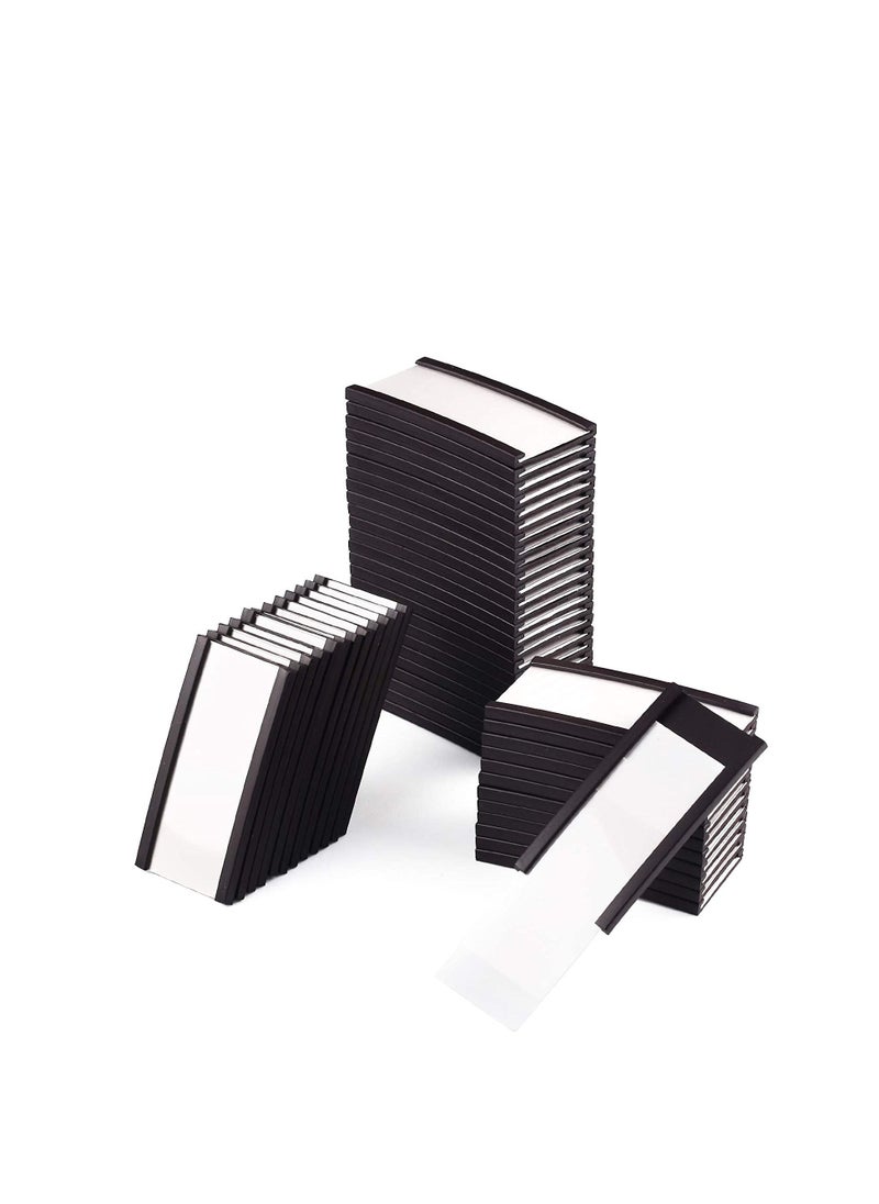 SYOSI - Magnetic Label Holder 2” x 1” 50 Packs C Channel Thick 300g White Paper Cards Protective Film Strong Magnet Mess Free Removable for Shelf White Board Toolbox Metal Wall Cabinet DrawerMH2150 - Image 1