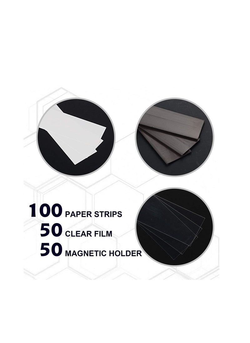 SYOSI - Magnetic Label Holder 2” x 1” 50 Packs C Channel Thick 300g White Paper Cards Protective Film Strong Magnet Mess Free Removable for Shelf White Board Toolbox Metal Wall Cabinet DrawerMH2150 - Image 1