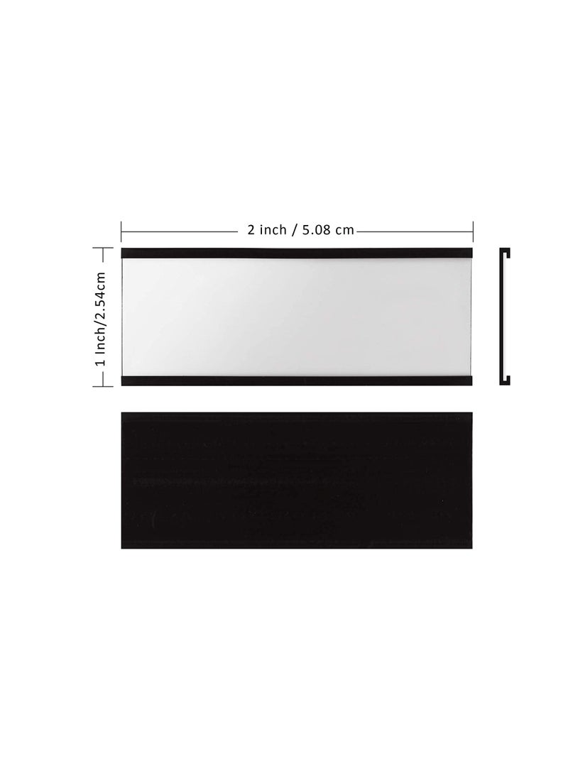 SYOSI - Magnetic Label Holder 2” x 1” 50 Packs C Channel Thick 300g White Paper Cards Protective Film Strong Magnet Mess Free Removable for Shelf White Board Toolbox Metal Wall Cabinet DrawerMH2150 - Image 1