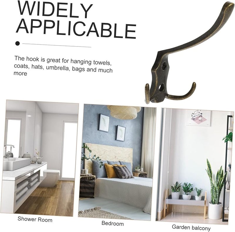 4Pcs Black Metal Wall Hooks Heavy Duty Coat Towel Hangers For Bathroom Kitchen Bedroom Storage - Image 3