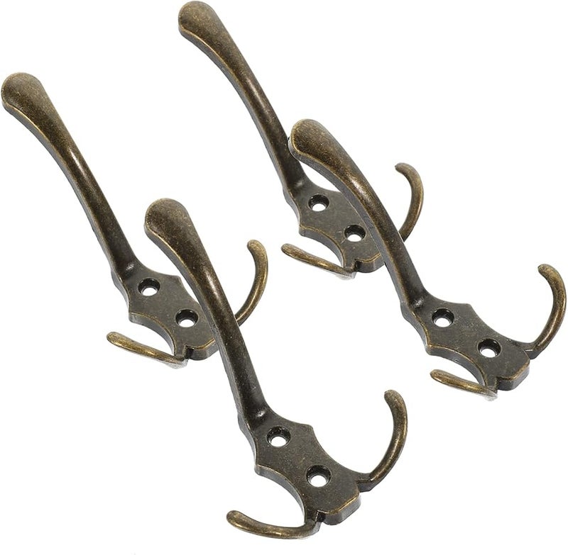 4Pcs Black Metal Wall Hooks Heavy Duty Coat Towel Hangers For Bathroom Kitchen Bedroom Storage - Image 1