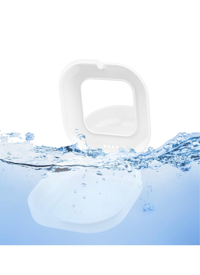 Excefore - Retainer Case, Slim Aligner Case with Vent Holes and Mirror, Compatible with Invisalign, Aligner and Night Guard Case, Slim Retainer Case with Retainer Removal Tool, Chewies & Brush (White) - Image 1