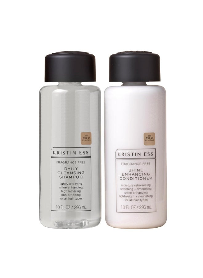 Kristin Ess Kristin Ess Hair Fragrance Free Shampoo and Conditioner Set | Sulfate Free and Color Safe Shampoo and Conditioner | Hydrating + Moisturizing | Vegan | Cruelty Free - 10 oz - Image 4
