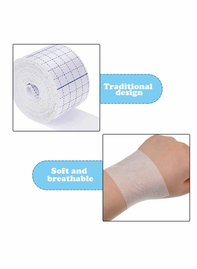 Non-Woven Cover Roll Stretch Tape Adhesive Bandages Breathable Bandage Cohesive Wrap Protective Film (2 Rolls 2 Inch x 10.94 Yard)