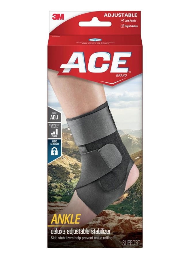 ACE Deluxe Ankle Stabilizer, Adjustable, Black, 1/Pack - Image 1