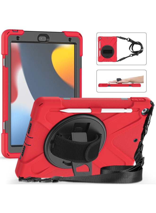 Generic - 2025 Ipad Protective Cover 10.2 Inch Silicone PC Full Package For Apple Tablet IpadAir11 Shell 10th-Color:Red-Applicable Model:Ipad 10.2 2019/2020/2021 (with Pen Tray/without Pen Tray) - Image 1