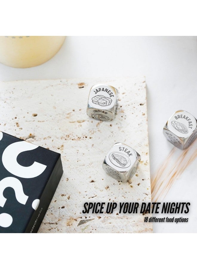 InnoBeta 3 PCS Food Dice Game Food Decision Dice Food Dice for Couple Anniversary Steel Gift for Him Date Night Dice Game Presents from Wife Date Night Christmas Valentine Sweetest Day - Image 3