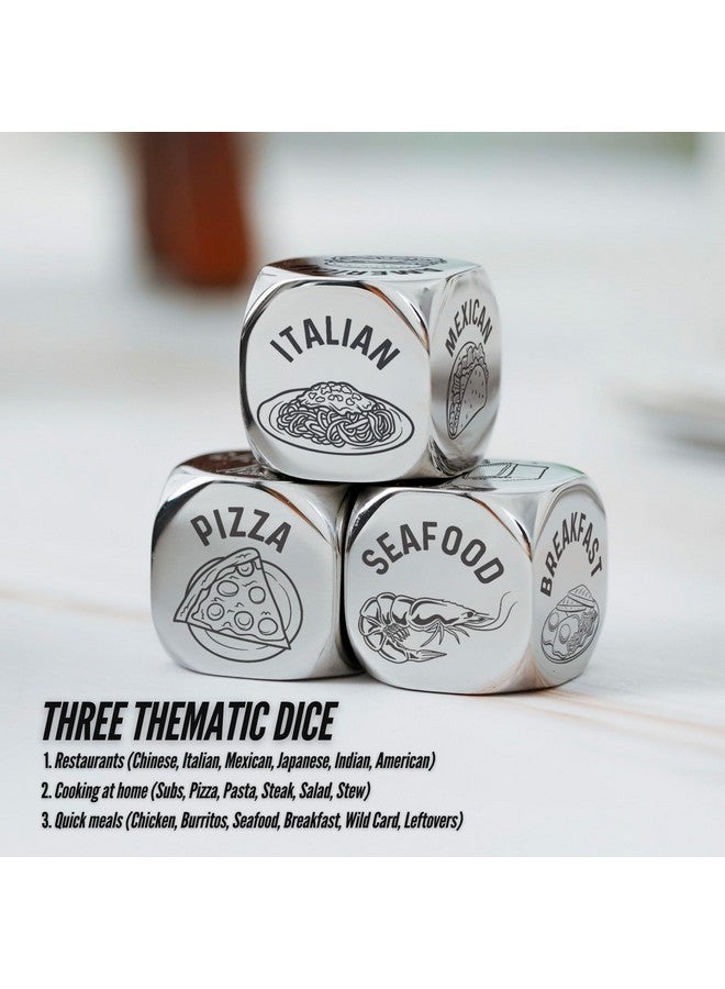 InnoBeta 3 PCS Food Dice Game Food Decision Dice Food Dice for Couple Anniversary Steel Gift for Him Date Night Dice Game Presents from Wife Date Night Christmas Valentine Sweetest Day - Image 2