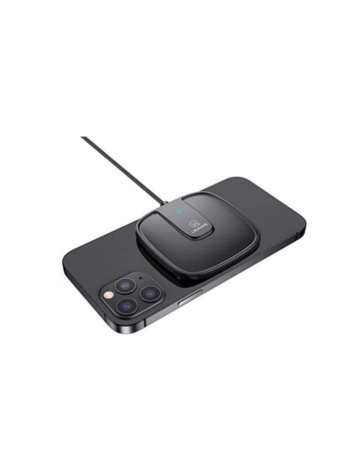 USAMS Magnetic Wireless Fast Charger 15Watt  Black - Image 4