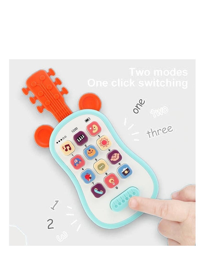 Generic Baby Phone Toy for Baby with Early Education & Music, Learning Educational guitar TOYS Kids Phone, Sensory Toys for Toddlers Kids Boys and Girls Gifts (Blue guitar Phone)  - Image 2