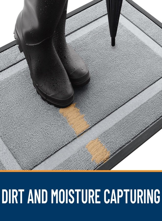OLANLY Front Door Mat Indoor Outdoor Entrance, Waterproof All-Season, All-Weather Doormat, Sturdy Natural Rubber, Low Profile, Easy Clean Patio Porch Entryway Mat, 47x23, Ash Gray - Image 5