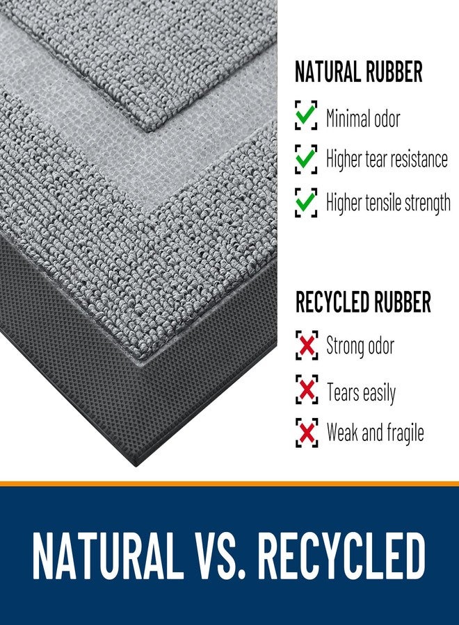 OLANLY Front Door Mat Indoor Outdoor Entrance, Waterproof All-Season, All-Weather Doormat, Sturdy Natural Rubber, Low Profile, Easy Clean Patio Porch Entryway Mat, 47x23, Ash Gray - Image 4