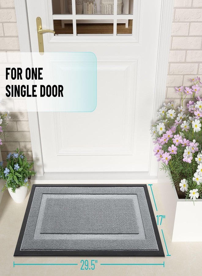 OLANLY Front Door Mat Indoor Outdoor Entrance, Waterproof All-Season, All-Weather Doormat, Sturdy Natural Rubber, Low Profile, Easy Clean Patio Porch Entryway Mat, 47x23, Ash Gray - Image 2