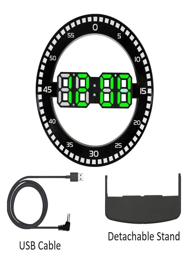 De'rons 10" Plastic Digital Wall Clock with Remote Control & Alarm for Home Décor Office 12/24 Hours Temperature Humidity Date Week Silent Electronic Digital Wall Clock (DC-3688 B-Green) - Image 4