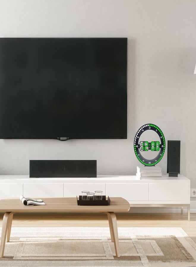De'rons 10" Plastic Digital Wall Clock with Remote Control & Alarm for Home Décor Office 12/24 Hours Temperature Humidity Date Week Silent Electronic Digital Wall Clock (DC-3688 B-Green) - Image 1