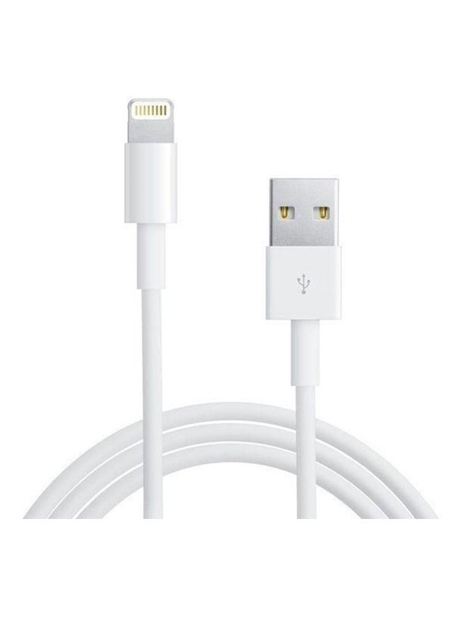 كابل بيانات يو اس بي 8 بين شاحن آي بود لهواتف آيفون 5 / 5S أبيض - Image 1