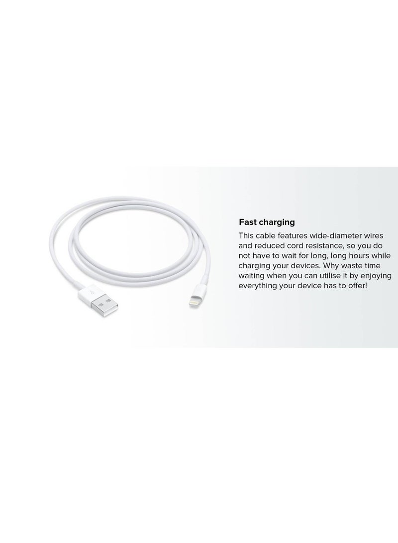 كابل بيانات يو اس بي 8 بين شاحن آي بود لهواتف آيفون 5 / 5S أبيض - Image 3