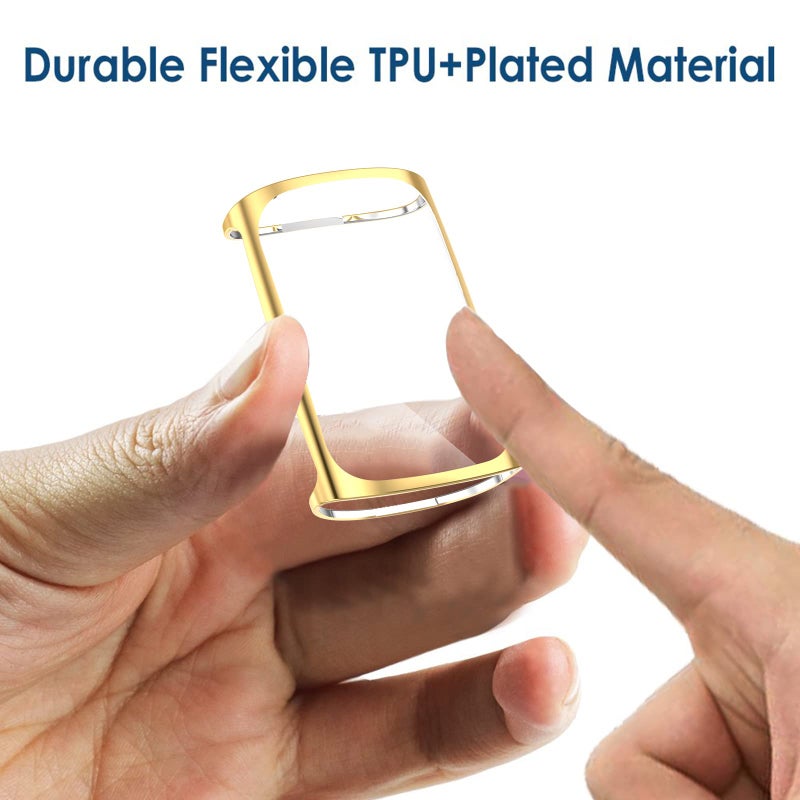 Simpeak 5-Pack Soft Screen Protector Bumper Case Compatible with Fitbit Charge 6 Charge 5 Smartwatch, Full Protection, Rose Pink/Clear/Silver/Black/Rose Gold - Image 2