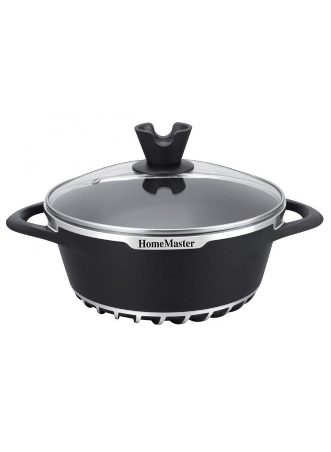 Non-Stick Coated Die-Cast Saucepan Black 28 cm