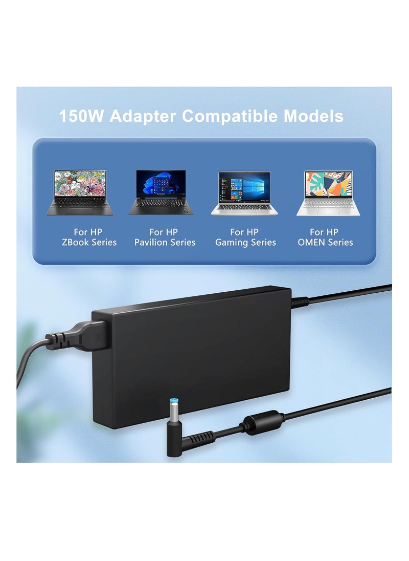 Generic 150W AC Adapter Charger for HP Zbook 15 G3 G4 G5 G6 ZBook Studio G3 G4 G5 G6 G7 G8 OMEN by 15 17 Pavilion Gaming 15 17 Laptop Power Supply TPN-CA11 TPN-DA09 (Not Fit for 230W 200W  - Image 2