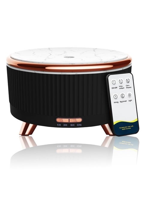 Diffusers for Essential Oils Large Room Humidifier, 500ml Aromatherapy Diffuser Cool Mist Humidifier with Remote Control,7 Colors Lights & 3 Mist Mode Waterless Auto Off for Women Office Home Black