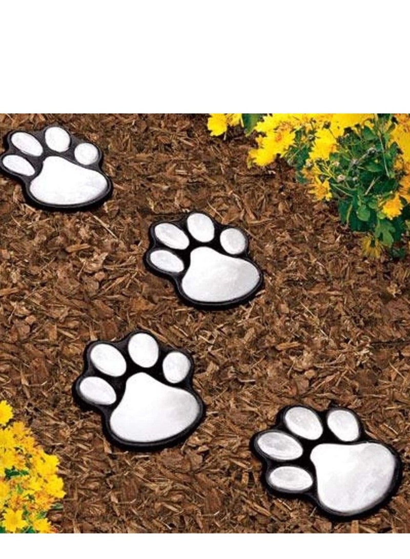 SYOSI 4 Set Outdoor LED Paw Solar Decor Lamp Solar Dog Cat Animal Paw Print Lights for Patio Yard Walkway Garden Path Lawn Yard Lighting Any Pet Dog Cat Lover White Light - Image 5