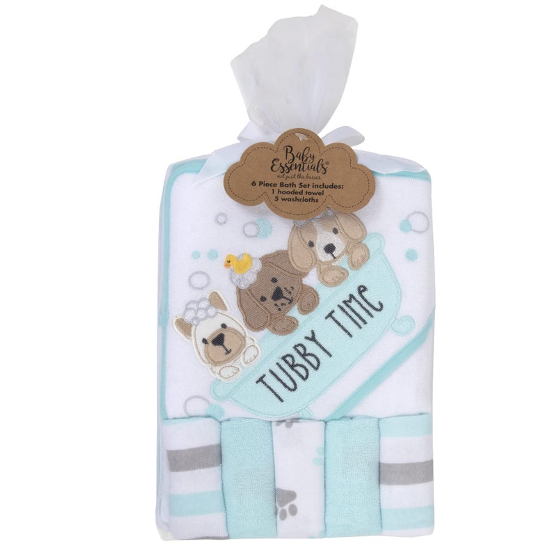 Baby Essentials Baby Hooded Towel and Washcloth Set for Infants, Boys and Girls 6-12 Months (Pristine Pups) - Image 5