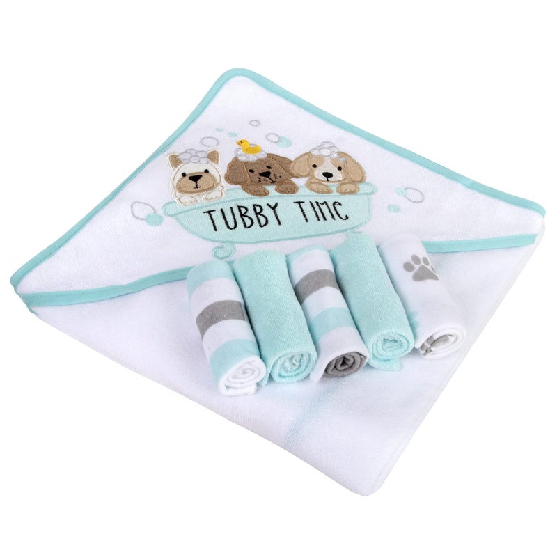 Baby Essentials Baby Hooded Towel and Washcloth Set for Infants, Boys and Girls 6-12 Months (Pristine Pups) - Image 3