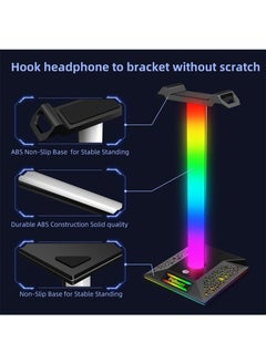 فلاشهوك حامل حامل سماعة رأس RGB بضوء ملون مع منفذي USB 2.0 ومقبس صوت  - Image 5
