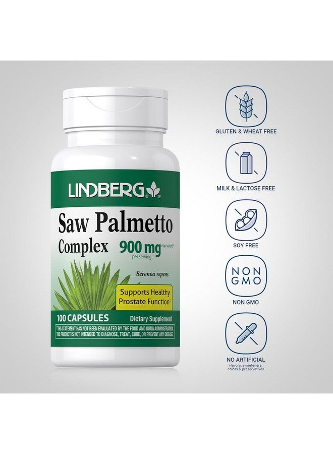 Lindberg Saw Palmetto Extract 900mg | 100 Capsules | for Men and Women | Non-GMO, Gluten Free Supplement - Image 3