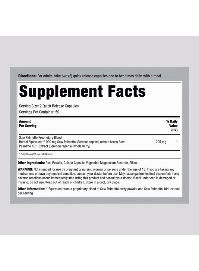 Lindberg Saw Palmetto Extract 900mg | 100 Capsules | for Men and Women | Non-GMO, Gluten Free Supplement - Image 2