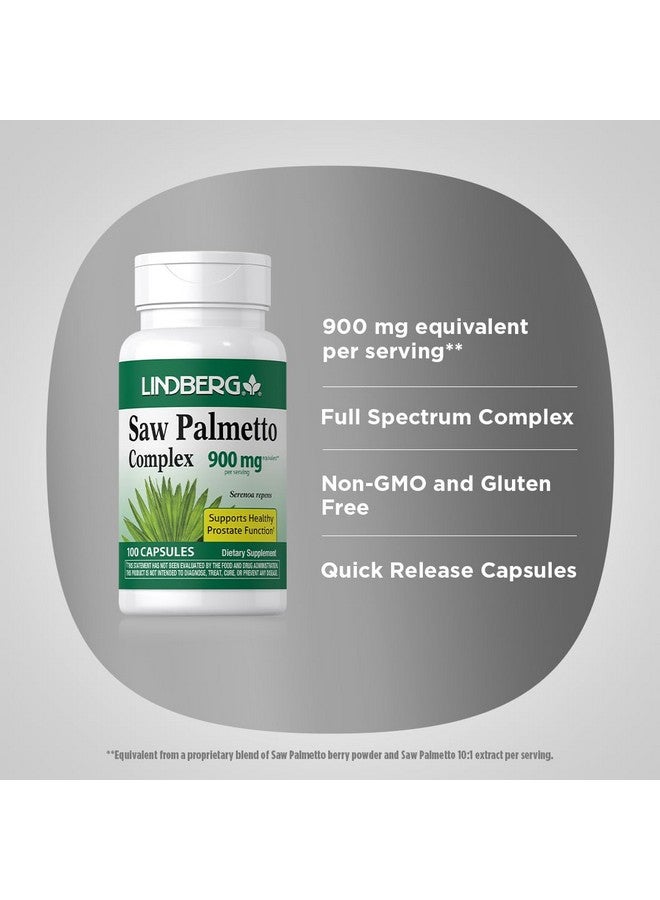 Lindberg Saw Palmetto Extract 900mg | 100 Capsules | for Men and Women | Non-GMO, Gluten Free Supplement - Image 4