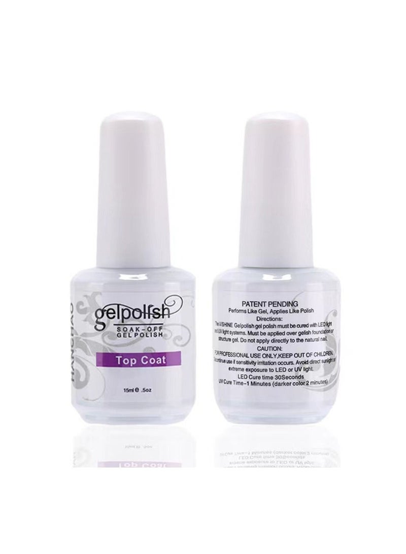 BP Gel Nail Polish Top Coat Soak off UV LED Drying Long 15ml - Image 2