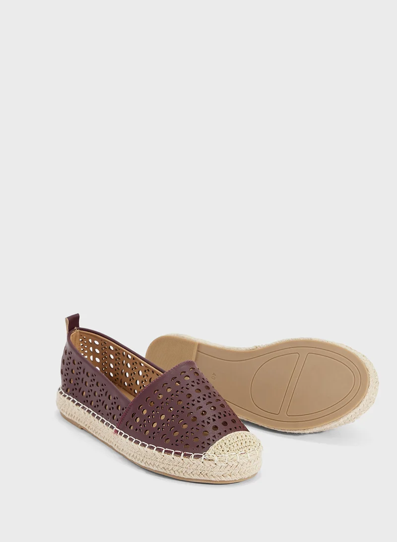 Ella Brown Laser Cut Espadrille for Women | Best Price UAE
