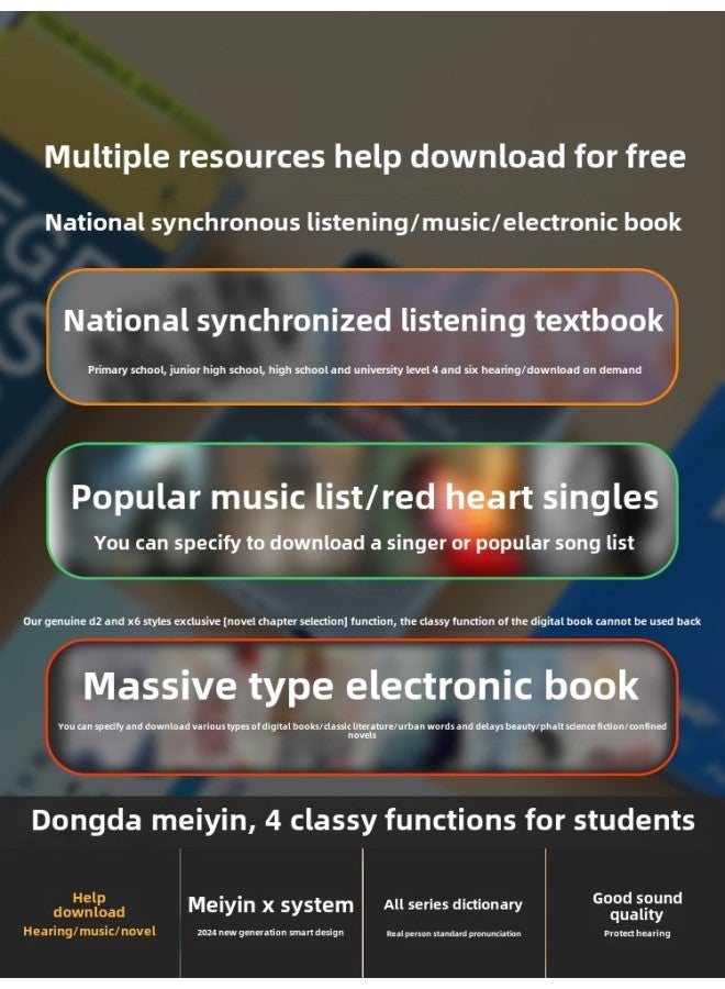 Dongda Meiyin Full Screen Mp3mp4 Walkman Student Edition Bluetooth High School Special Touch Screen P3 Player-Body Color:Dazzling Black Touch Screen [d2 Pro+] Bluetooth 6.0 [gift Package + Protective Case] Full Eye Protection-Memory Capacity:64gb Learning Model [no Novel Video Function] - Super Top Gift Package⭐[standard Configuration +  - Image 3