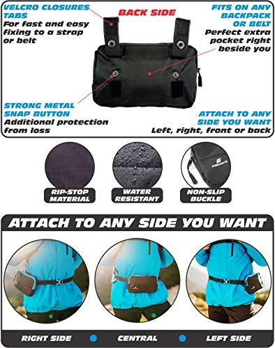 FREEMOVE External Detachable Pocket for Backpacks and Waist Belts, Durable, Lightweight and Water-resistant Great for Hiking, Running, Jogging, Cycling, Biking, Skiing, Water Sports, Rave Festival, Traveling - Image 4
