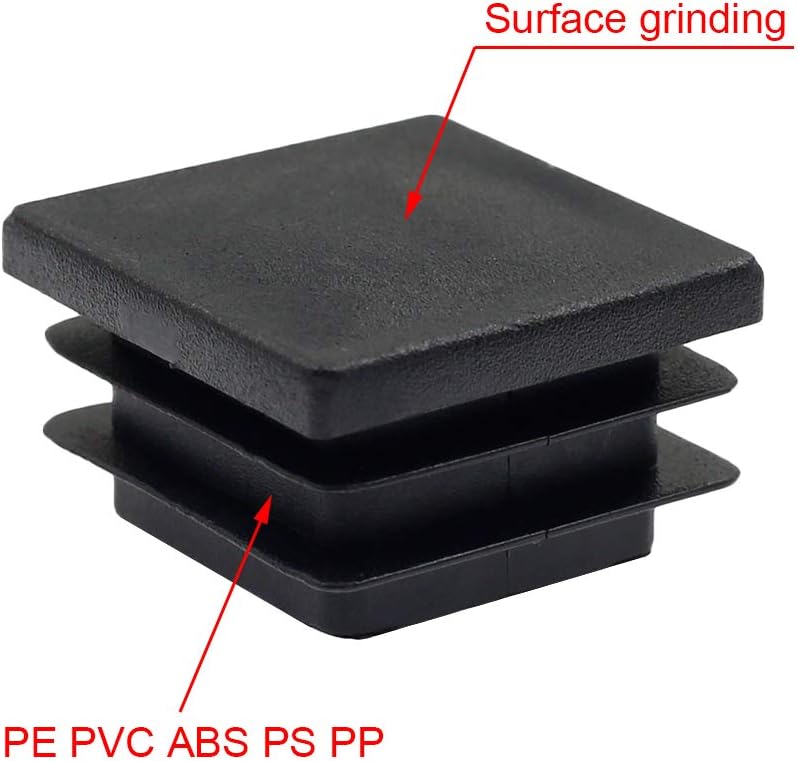 Suiwotin 4Pack 100mm (4 Inch) Square Plastic Plugs, End Caps for Square Tubing/Black - Image 3