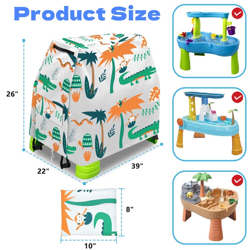 Intoypad Kids Water Table Cover for Step2 Rain Showers Water Table Accessories, Outdoor Toys Waterproof Sunshade Dust Cover for Toddlers 1-3 Outdside Step 2 Watertable Toys for Kids Ages 3-5 - Image 2