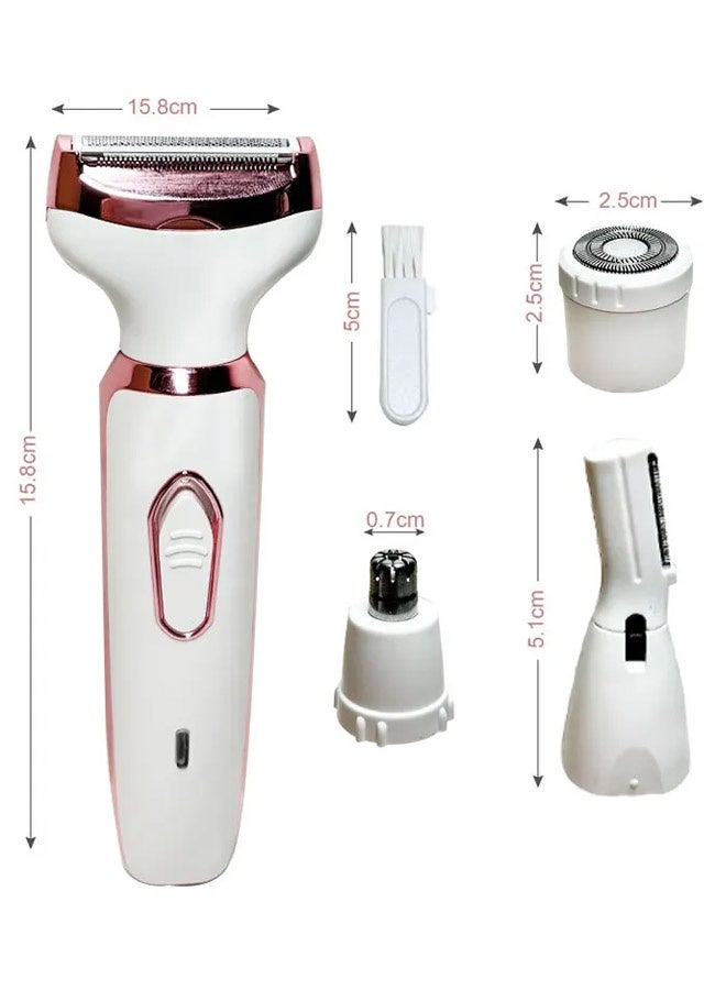 XiuWoo Women's Electric Razor Bikini Trimmer, 4-in-1 Cordless Shaver for Face, Legs, Underarms, Pubic Hair – Wet/Dry Use, Painless Hair Removal - Image 2
