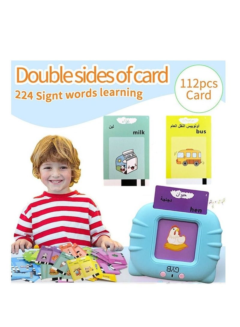 kids Sight Words Games Talking Flash 265 Cards Learning Machine Education Electronic Book Toddlers 2 to 6 Years Reading Gadget Arabic to English - Image 2