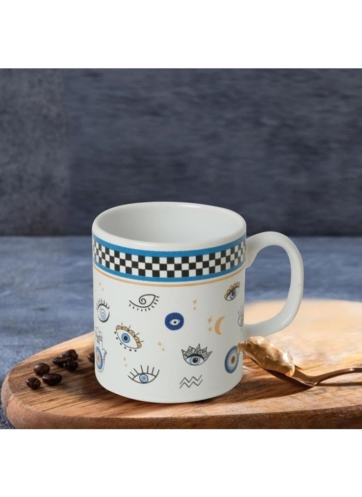 keramika Evil Eye Bead 10 cm Mug Glass White 004 