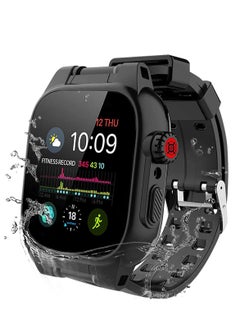KASTWAVE Waterproof Case for Apple Watch Series 7 45mm, 360 Full-Body Protective Case with Screen Protector, Shockproof Dustproof Waterproof Case for Apple Watch 45mm Series 7, Black  - Image 1