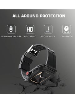 KASTWAVE Waterproof Case for Apple Watch Series 7 45mm, 360 Full-Body Protective Case with Screen Protector, Shockproof Dustproof Waterproof Case for Apple Watch 45mm Series 7, Black  - Image 3