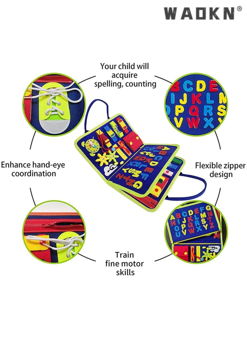 WAOKN - Montessori Early Learning Toys Boost Toddlers' Basic Skills, Travel Educational Toys Foster Dressing Independence, Sensory Toys for 3-4 Year Old Boys & Girls - Image 1