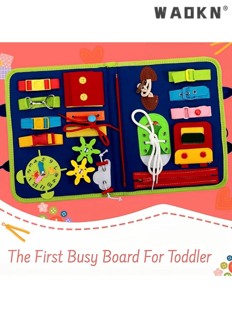WAOKN - Montessori Early Learning Toys Boost Toddlers' Basic Skills, Travel Educational Toys Foster Dressing Independence, Sensory Toys for 3-4 Year Old Boys & Girls - Image 1