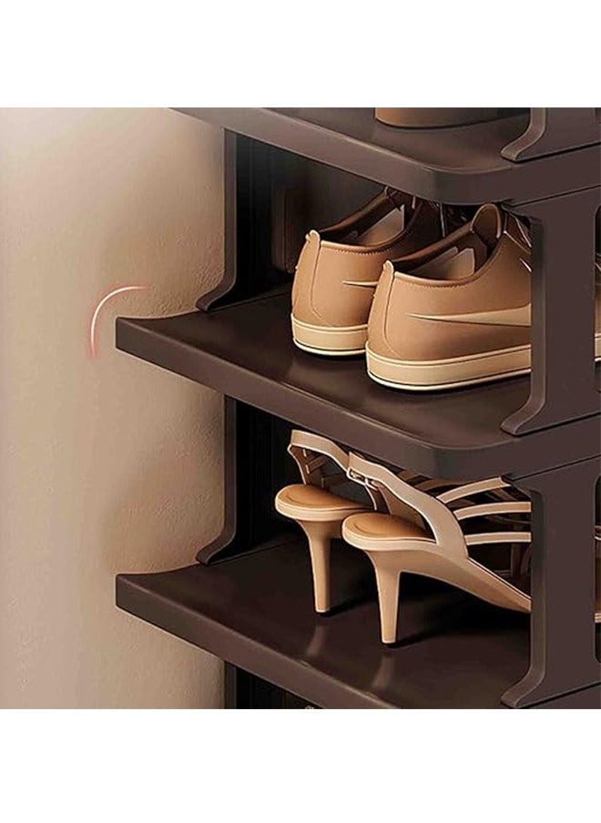 RollsTimi  9 Tier Shoe Rack Space Saving Organizer for Large Shoes,Narrow Shoe Rack, Stackable Shelf,Black  - Image 3