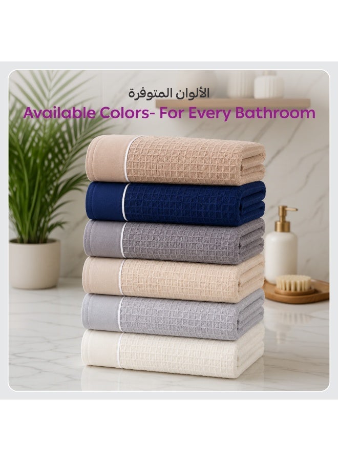دوناتيلا مناشف يد (عبوة من قطعتين، 50 × 90 سم) – مايكروفايبر 310 GSM بنسيج وافل – فائقة النعومة وعالية الامتصاص وسريعة الجفاف، خفيفة الوزن بلون سادة للحمام، الجيم، السبا والسفر. - Image 5