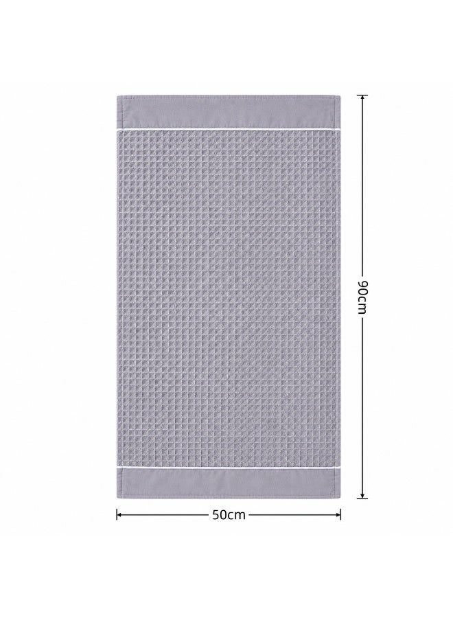 دوناتيلا مناشف يد (عبوة من قطعتين، 50 × 90 سم) – مايكروفايبر 310 GSM بنسيج وافل – فائقة النعومة وعالية الامتصاص وسريعة الجفاف، خفيفة الوزن بلون سادة للحمام، الجيم، السبا والسفر. - Image 2