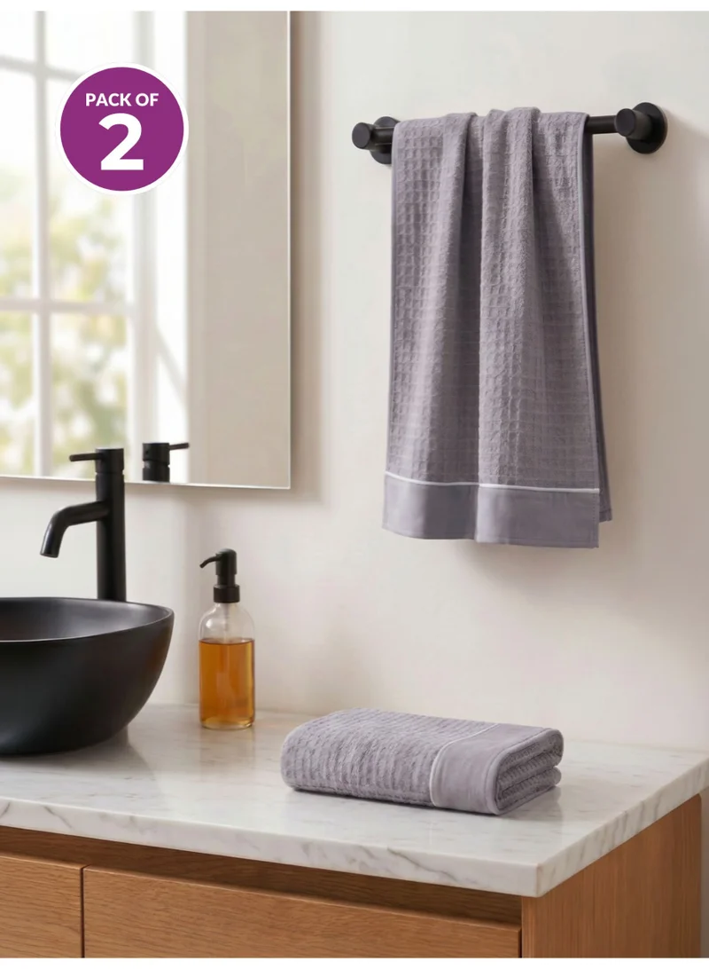 Donetella Hand Towels (Pack of 2, 50x90 cm) – Microfiber 310 GSM Waffle Weave Ultra Soft & Highly Absorbent Quick Dry , Lightweight Solid Hand Towel for Bathroom, Gym, Spa & Travel.